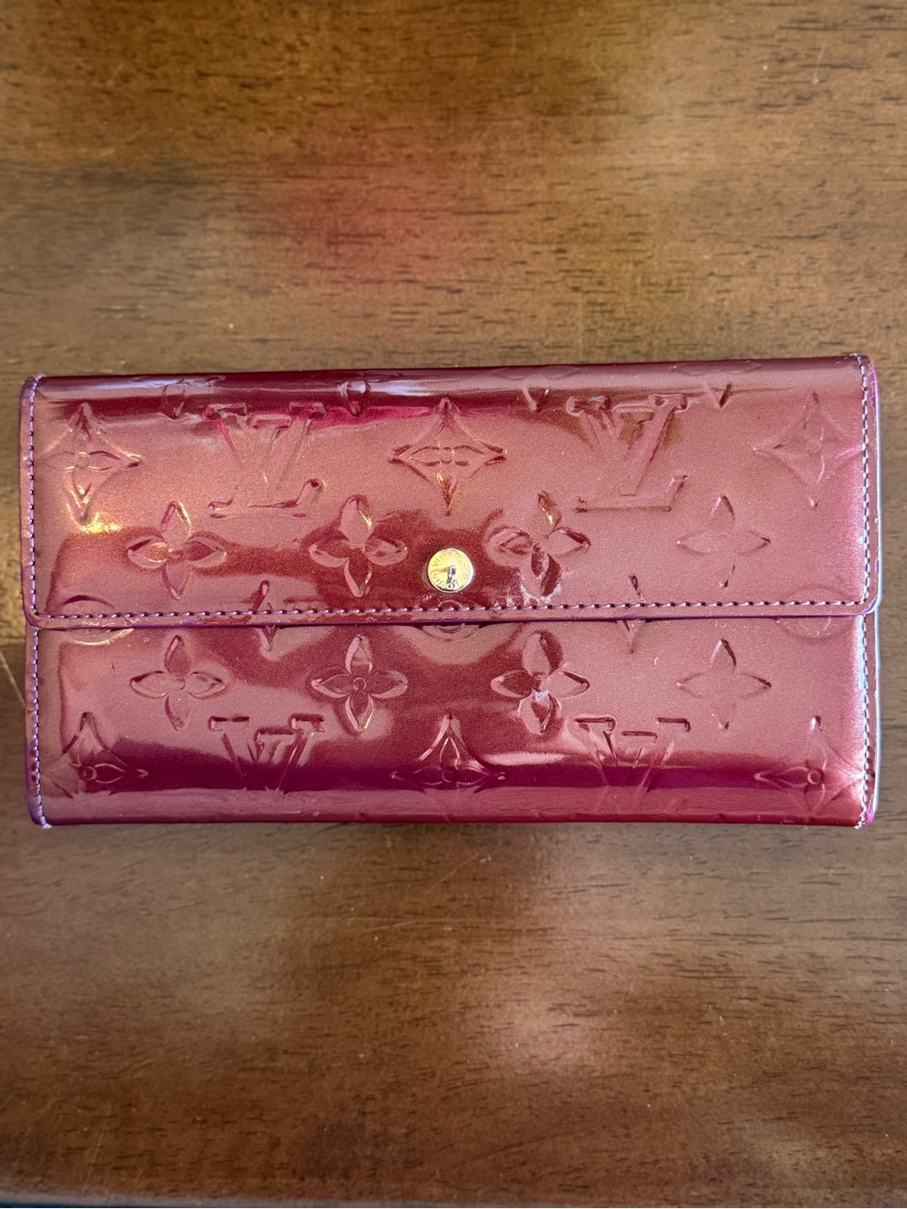 Louis Vuitton Vernis Long Wallet in Deep Burgundy Patent